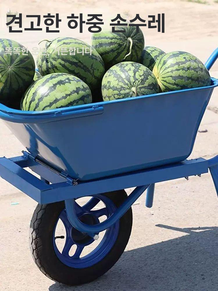 퇴비 손수레 운반 일륜 농기구 타이어 카트 외발수레 끌차 공사 짐수레 농사용 농장 - 상세 이미지 5