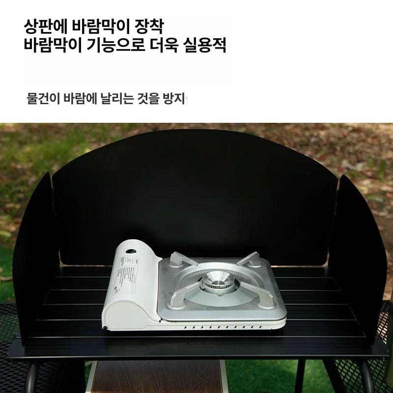접이식 캠핑수납장 휴대용 야외 정리대 캠핑용품 선반 캠핑조리대 차박 우드 다용도 - 상세 이미지 4