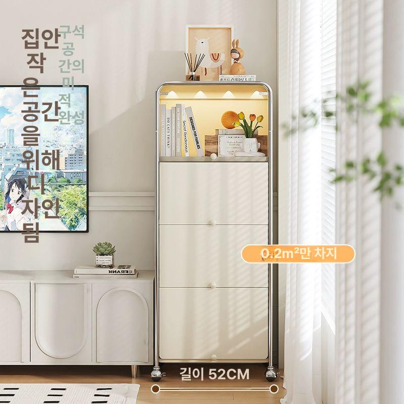 이동식 장식장 인테리어 롤링 바퀴 수납장 서랍 랙 다층 거실수납 틈새 정리함 다용도 - 상세 이미지 2