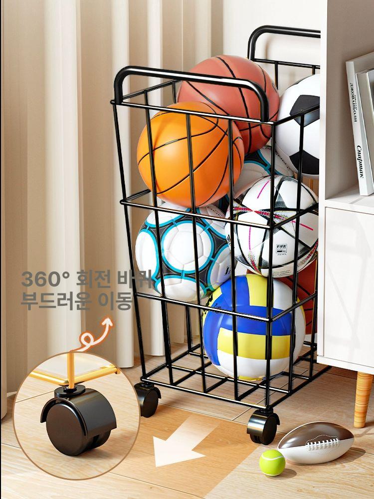 정리 보관함 농구공 볼 거치대 랙 축구 수납 체육관 캐리어 보관대 바퀴 배구 스탠드 - 상세 이미지 2