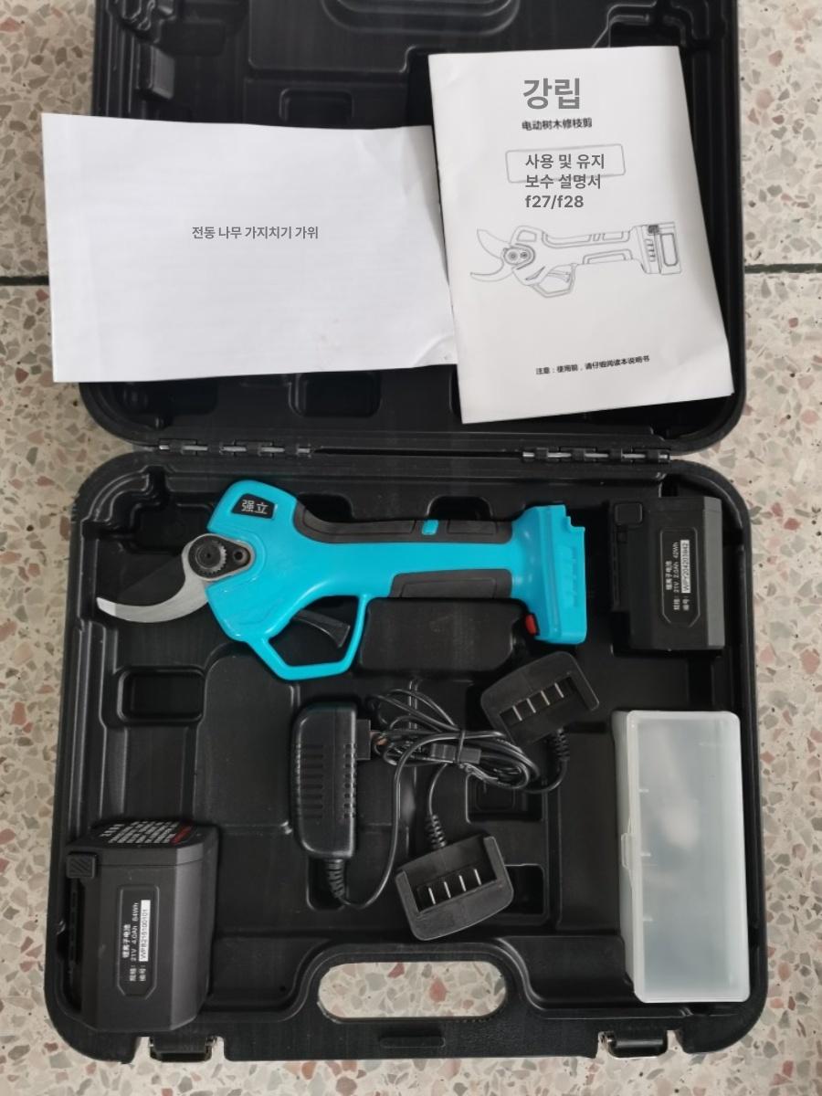 충전식 무선 전기가위 배터리 조경 정원 나무 가지치기 장대 풀세트 - 상세 이미지 3