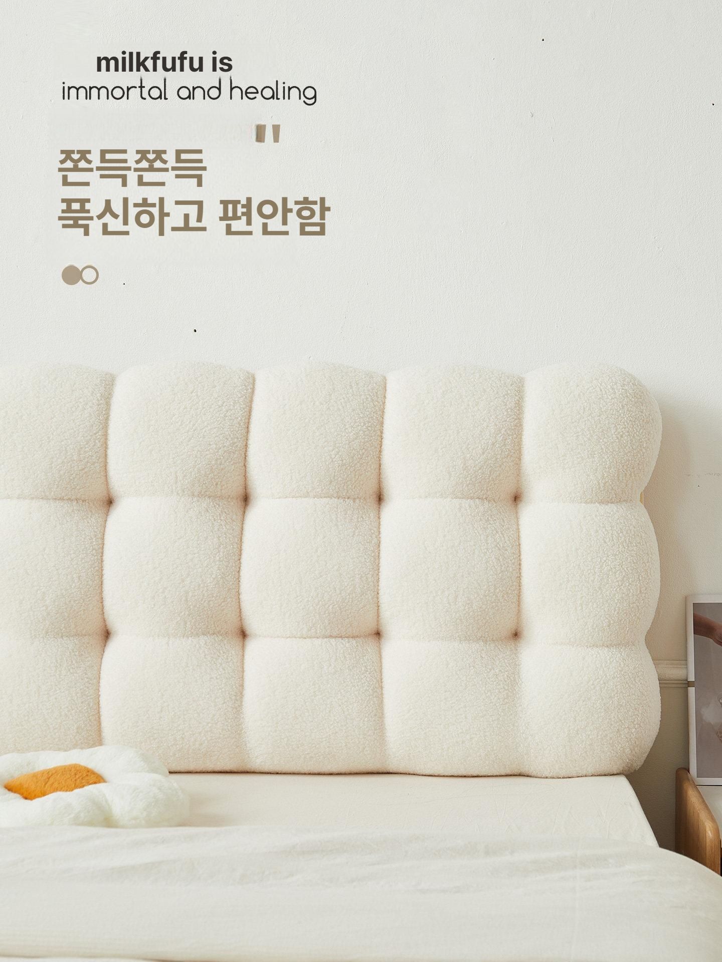 머리맡 침대 쿠션 가죽 벽쿠션 침대등받이 대형 보드 커버 등받이 레더 인테리어 벽가드 - 상세 이미지 2