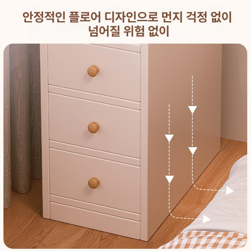 틈새서랍장 서랍장 슬림 원목 슬림서랍장 옷 수납함 미니 수납장 틈새 공간 드레스룸 폭좁은 - 상세 이미지 4