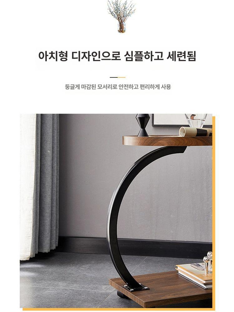 가정용 우드웨건 빈티지 주방 서빙카트 호두색 북유럽 다용도 심플한 이동식카트 바퀴 - 상세 이미지 3