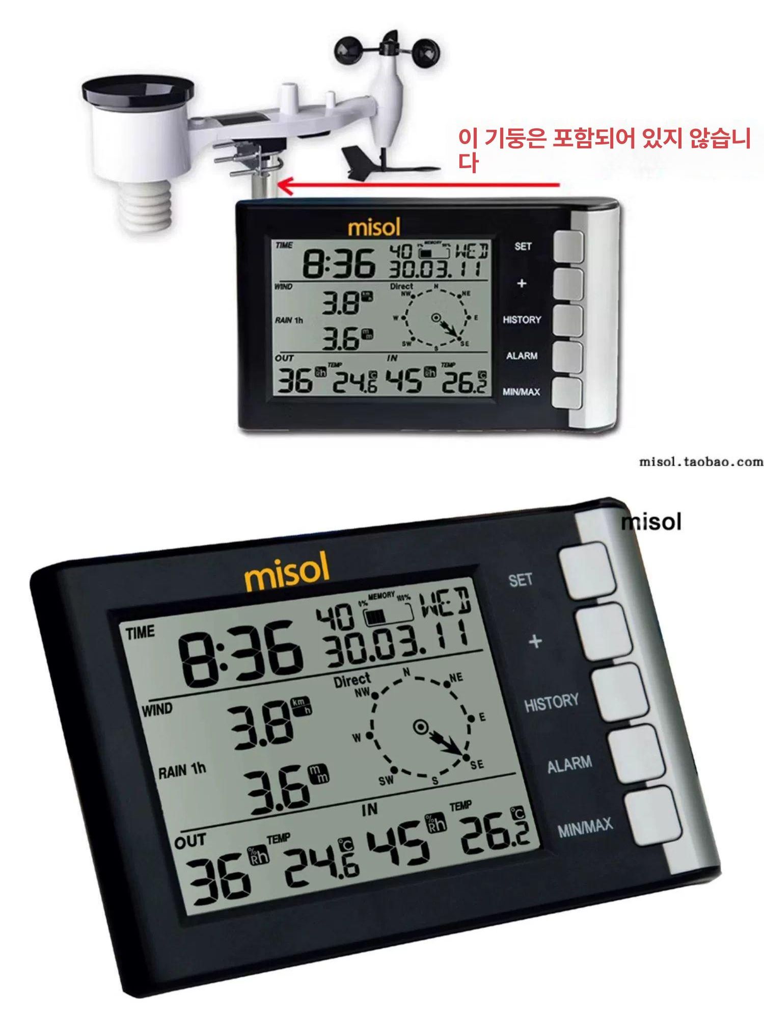 풍량계 풍속측정기 무선 기상관측기 풍속계 야외 습도 풍온 바람 고정밀 현장용 출력 - 상세 이미지 2