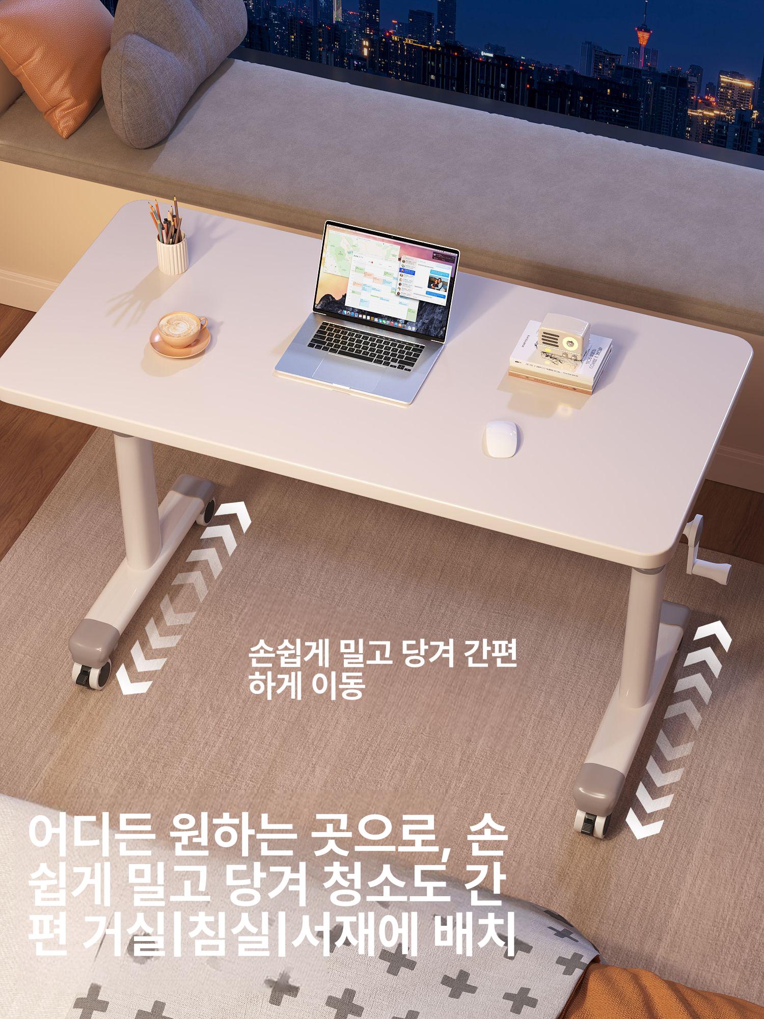 높이조절 모션데스크 이동식 사무용 스탠딩책상 학생 높낮이조절 서재 오피스 컴퓨터 - 상세 이미지 3