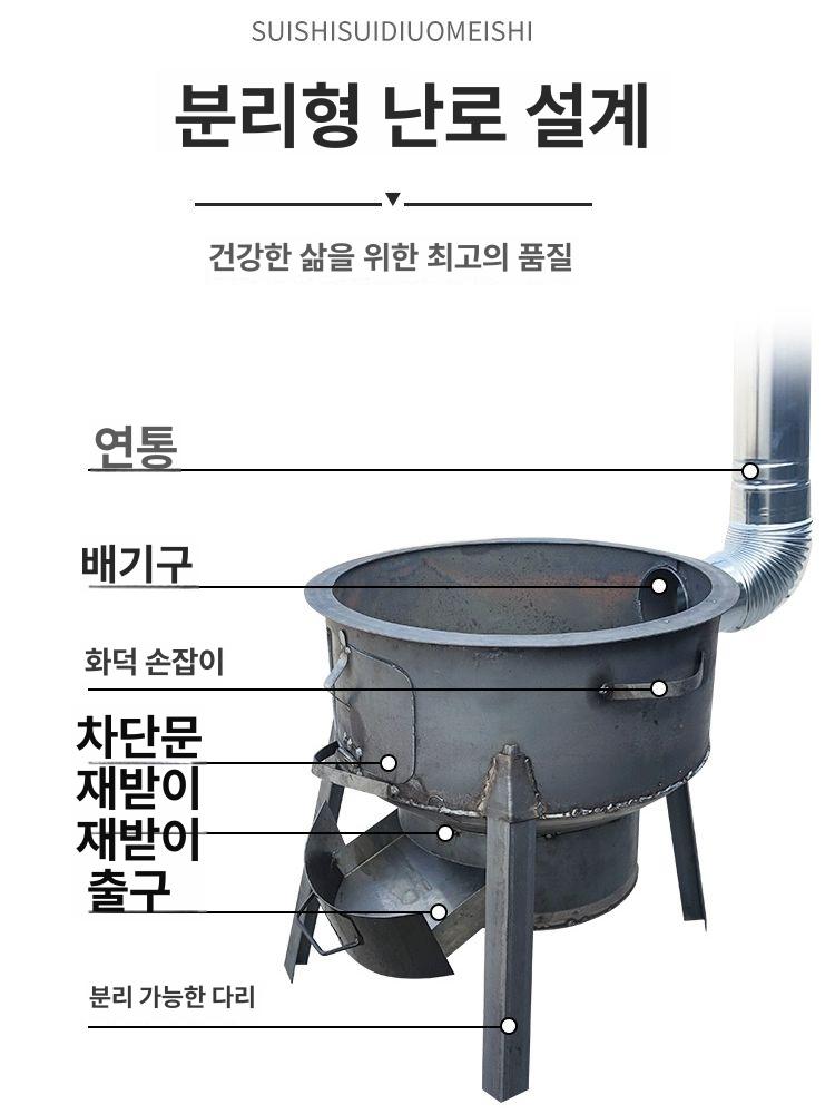장작 화로대 소형 훈제 훈연상자 바베큐 숯불 스모커 훈연박스 캠핑용 야외용 훈연통 - 상세 이미지 4
