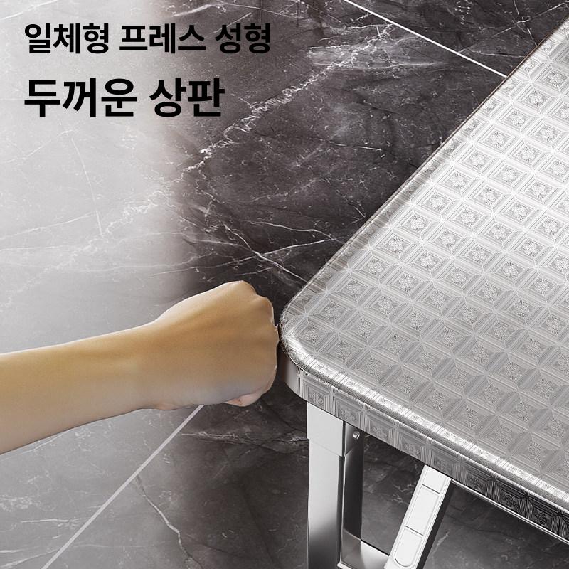 스텐 세트 두꺼운 식탁 피크닉 업소용 강화 카페 둥근 가정용 스테인 다목적 탁자 - 상세 이미지 4