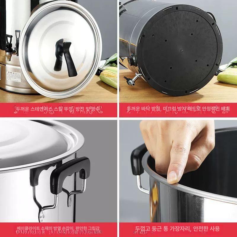 단열 업소용보온통 수도꼭지 식당 죽통 장국 온수통 디스펜서 뷔페 스텐보온병 - 상세 이미지 2