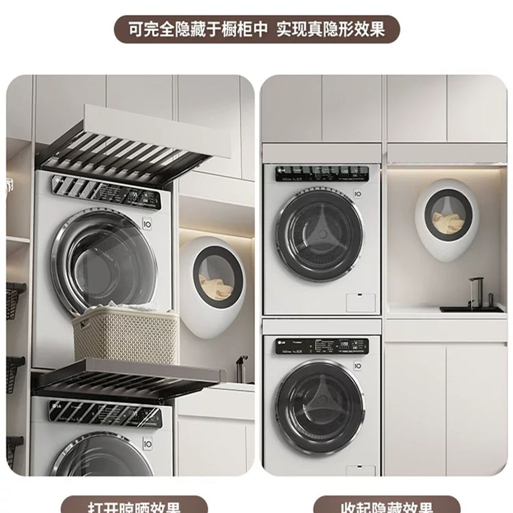 빌트인 건조대 인출식 서랍형 소형 원룸 오피스텔 빨래 선반 수납 - 상세 이미지 3