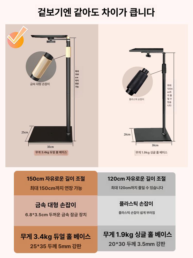 스탠드 빔프로젝터거치대 영사대 설치 높이 각도 미니 삼각받침대 조절 천장 - 상세 이미지 2