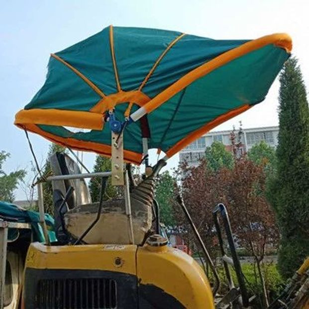 굴삭기 그늘막 바람막이 햇빛가리개 차양막 햇빛차단 천막 너비 방한 자바라 썬바이저 - 상품 이미지