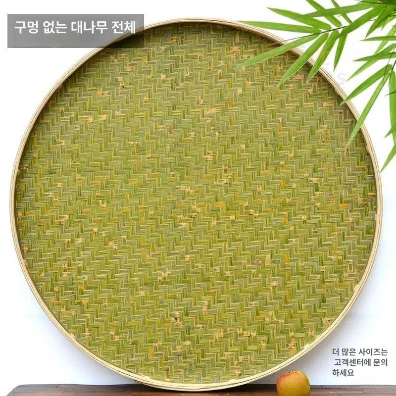 대형 소쿠리 대나무 원형 업소용 전 건조용 수공예 바구니 부침개 나무 대나무채반 그릇 - 상세 이미지 4