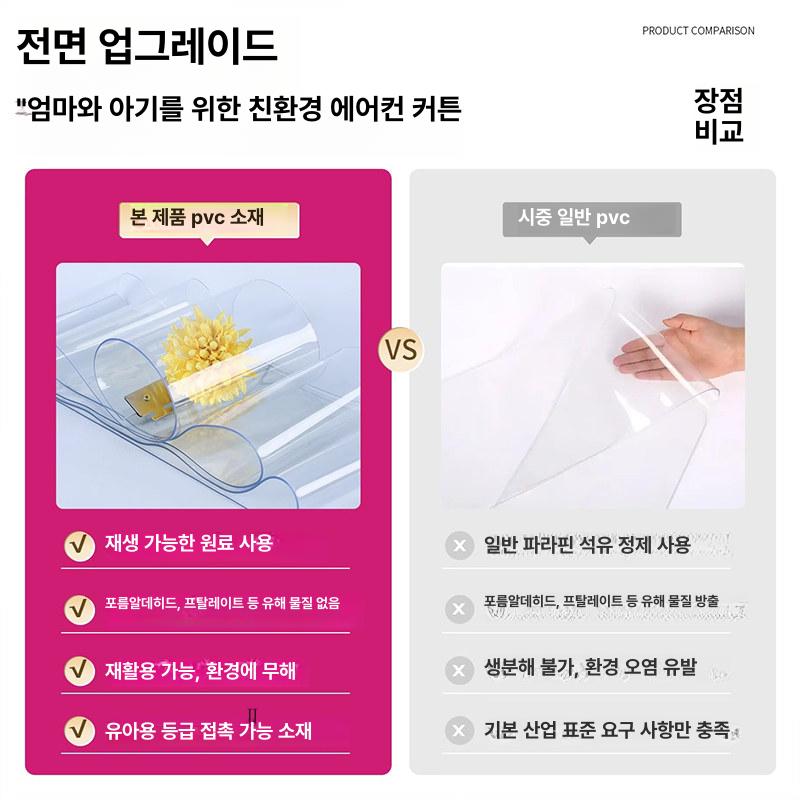 투명 방풍비닐커튼 우레탄 단열 차단막 칸막이 출입문비닐 우풍차단 방한커튼 중문 - 상세 이미지 3
