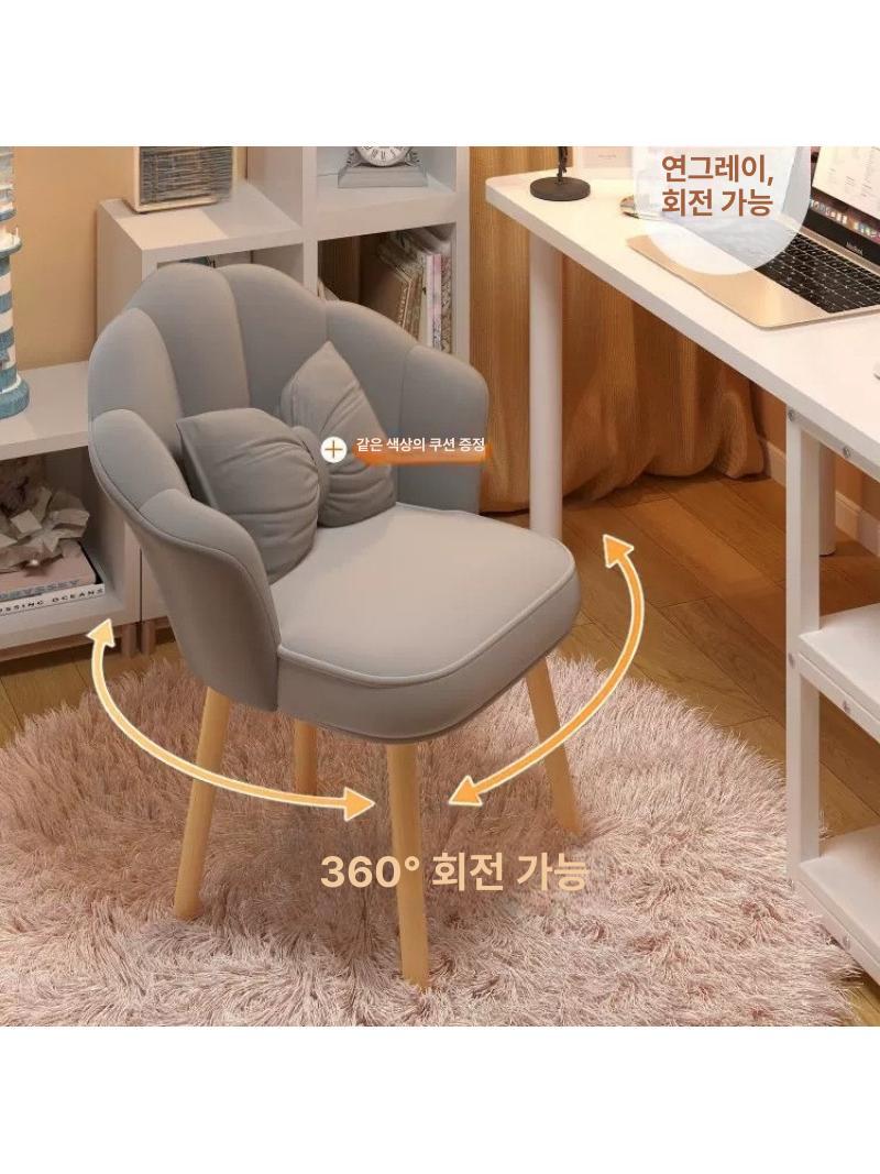 럭셔리 등받이화장대의자 벨벳 쿠션 스툴 침실 네일샵 콘솔체어 파우더룸 드레스룸 - 상세 이미지 4