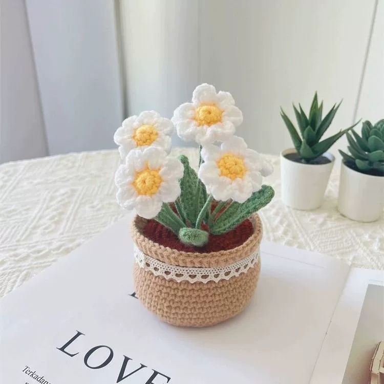 손뜨개 니트 화분커버 코바늘 공예 DIY 만들기 키트 초보자용 따뜻한 인테리어 - 상세 이미지 4