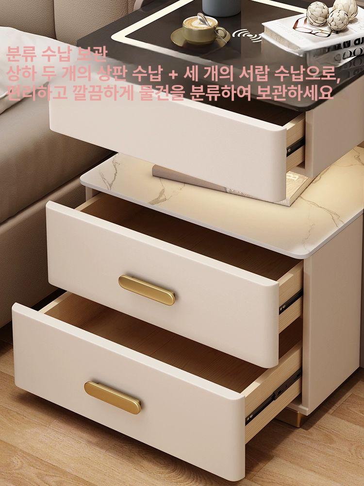 무선충전 사이드테이블 스마트 침대옆 쇼파 램프 베드 침대 사이드 탁자 핸드폰 옆 무선 - 상세 이미지 4