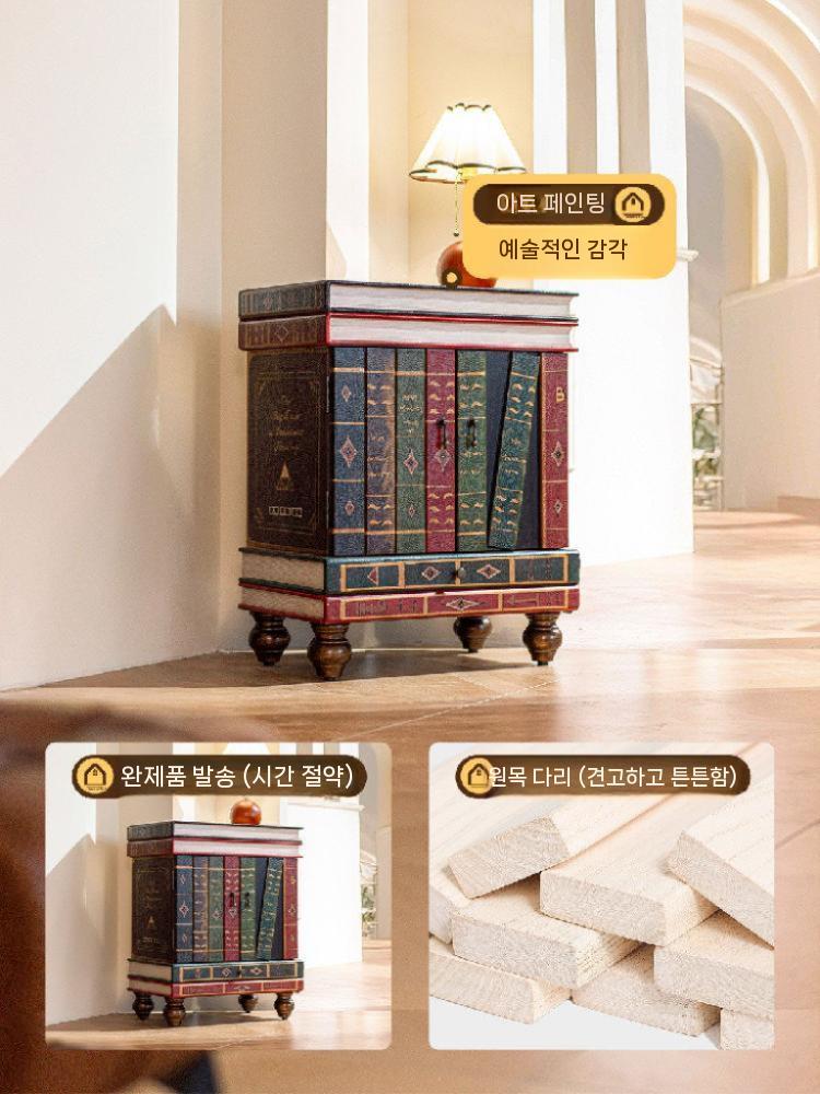 엔틱 원목수납장 빈티지 우드쇼케이스 디저트 캐비닛 진열장 인테리어 빵 수납 수납장 선반 - 상세 이미지 4