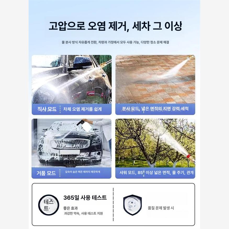 아웃도어 무선세척기 고압 가정용 고압세척기 분사기 휴대용 워터건 고압세차기 배관 - 상세 이미지 2