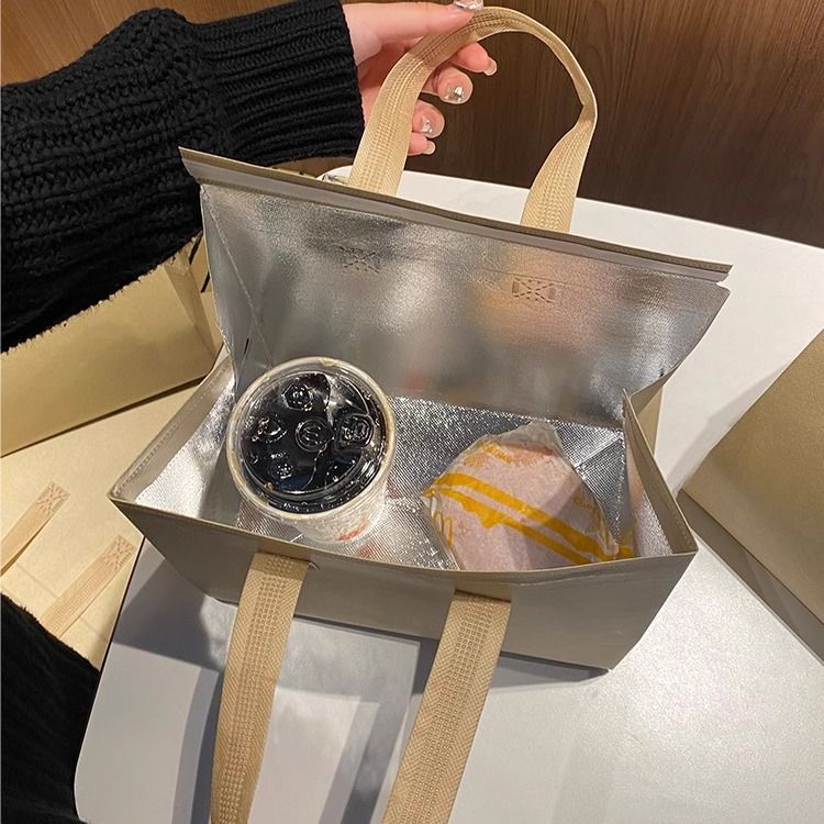 케이크 보냉백 부직포 음식 도시락 은박 포장백 테이크아웃 보온백 일회용 디저트 - 상세 이미지 3