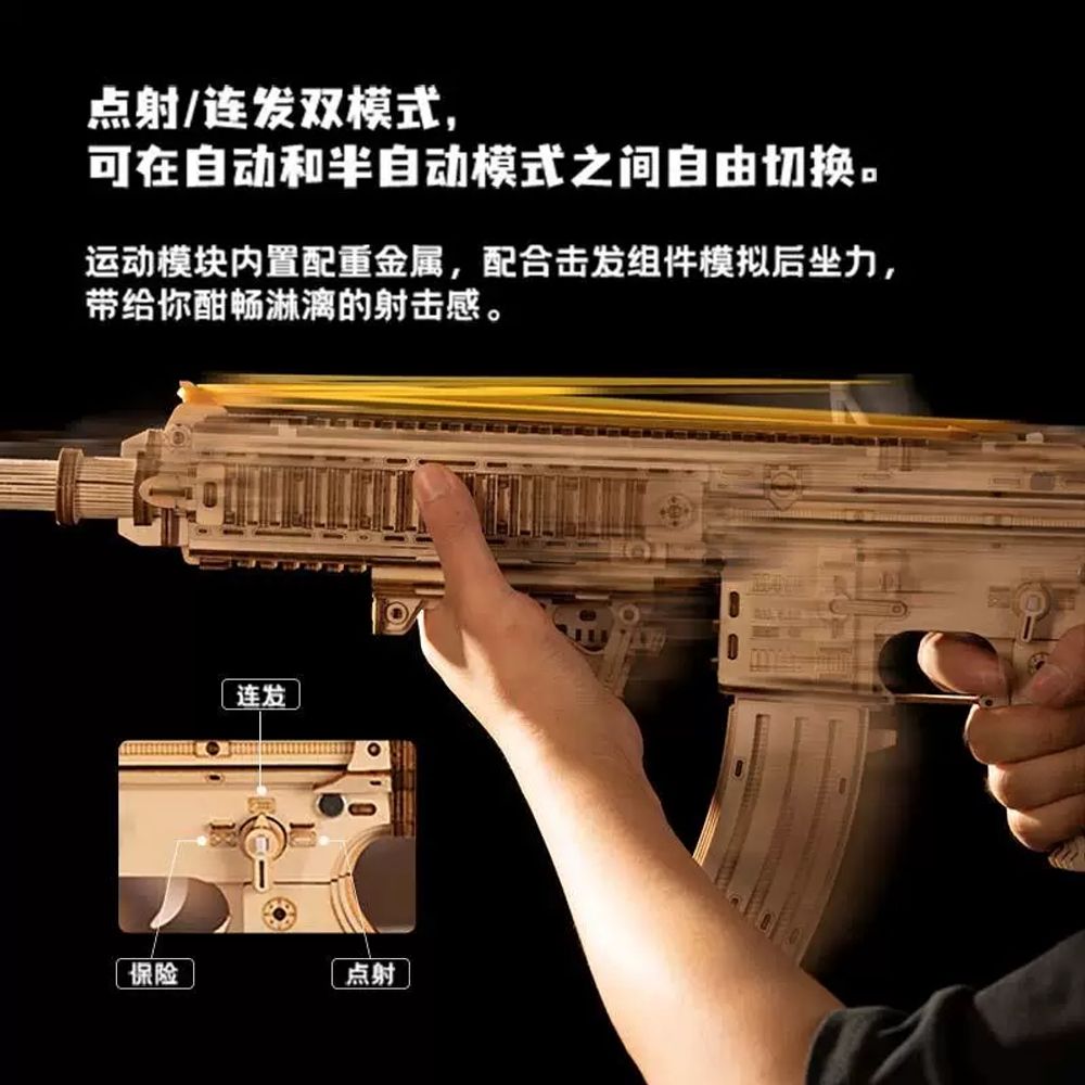 우드 총모형 M416 나무 배그 아트 소품 조립 무대용 컬렉션 - 상세 이미지 3