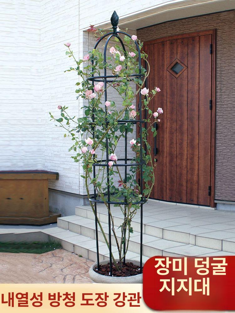 철제 정원 장미 아치 덩굴 지지대 넝굴식물 오벨리스크 검정색 조경용 - 상세 이미지 2