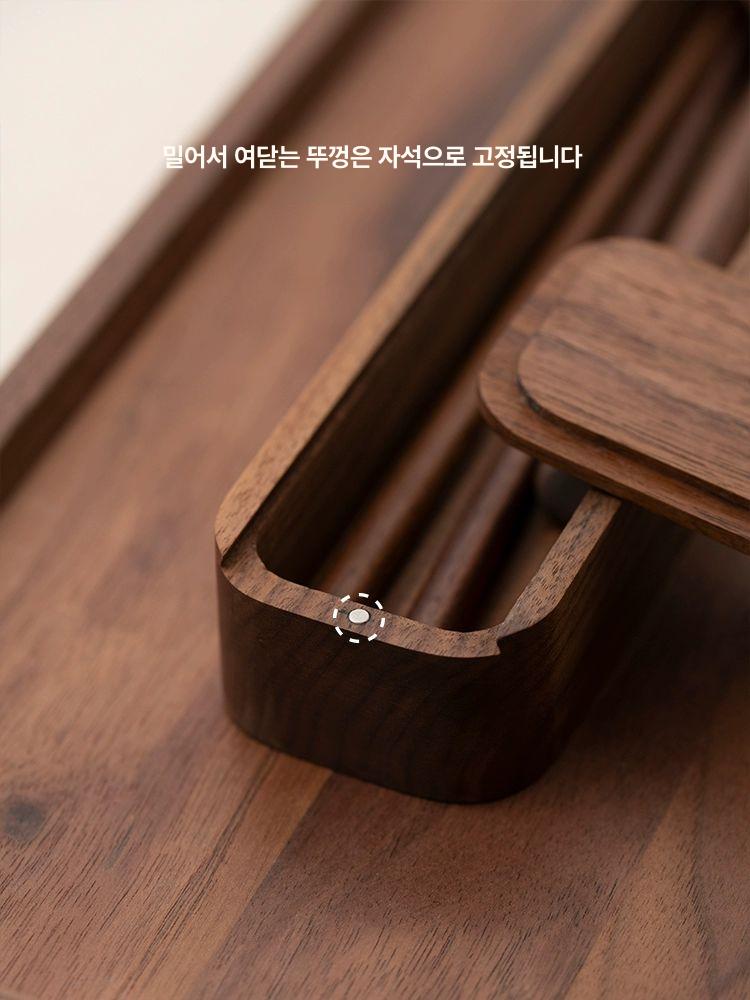 천연 목재 수저 젓가락 숟가락 세트 고급 식사용품 일식 원목 나무 도구 식탁 - 상세 이미지 4