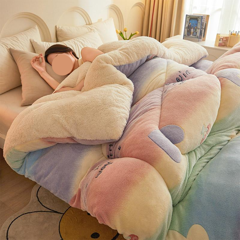 극세사 두꺼운밍크담요 귀여운 특대형 소파 차박 거실 블랭킷 캠핑러그 무릎 겨울담요 - 상세 이미지 2