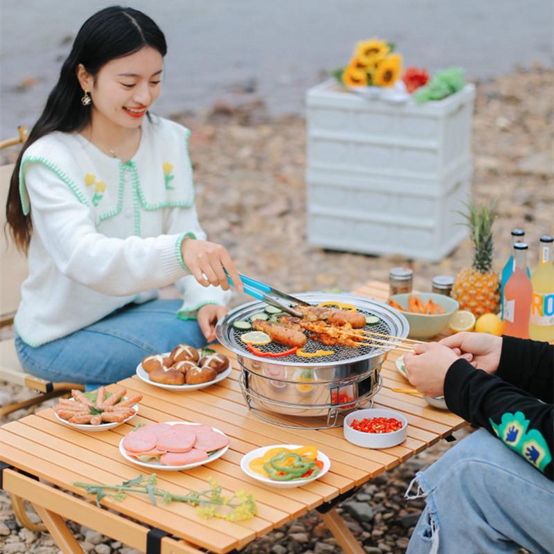 스테인리스 바베큐 화로테이블 캠핑 그릴 불판 스텐화로 화롯대 화로대테이블 업소용 - 상세 이미지 3