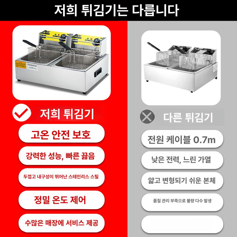 전기프라이어 프라이기 대용량 업소용 오븐 핫도그 돈까스 대형 가정용 전기그릴 전기튀김기 - 상세 이미지 2