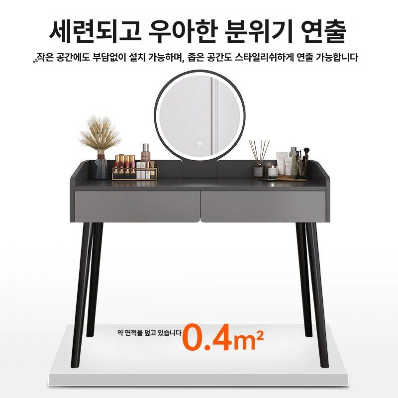 입식 화장대테이블 조립 서랍장 메이크업 수납형 북유럽 거울수납 모던 스탠딩 - 상세 이미지 3