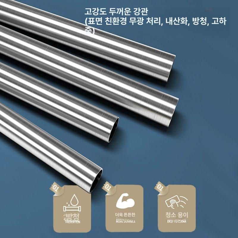 선반 조립식옷장 간이 철제 이불장 패브릭 의류 보관 캐비닛 가정용 옷걸이 - 상세 이미지 5
