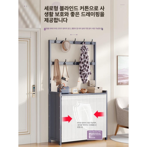 세련된 다기능 거실 스토리지 가정용 칸막이 코너 수납장 50 그레이 - 상세 이미지 4