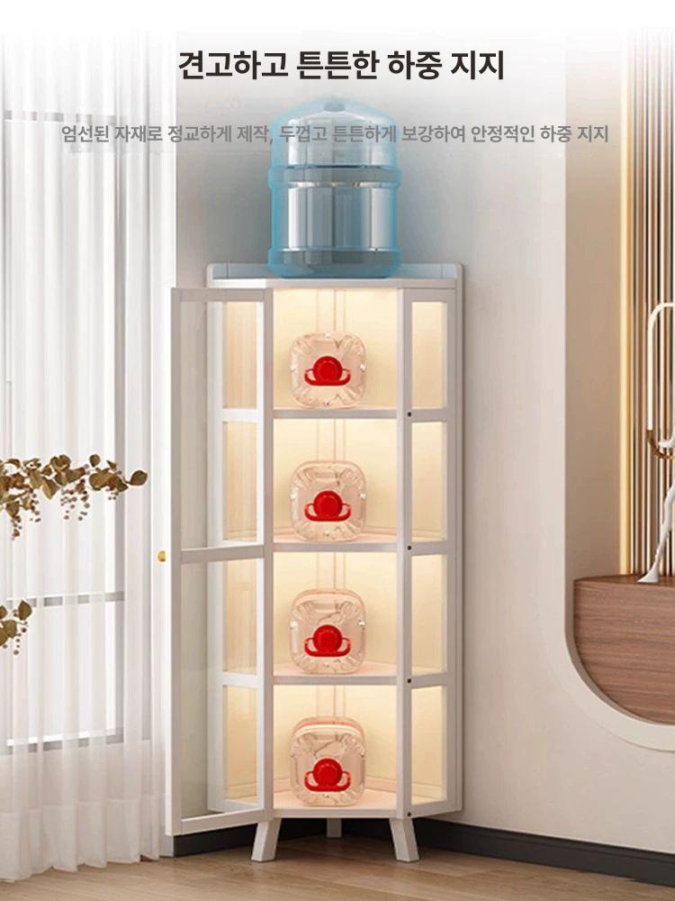 장식장 코너진열장 다층 거실 주방 책장 엔틱 술 두꺼워진 인테리어 도어 수납장 진열장 장 - 상세 이미지 2