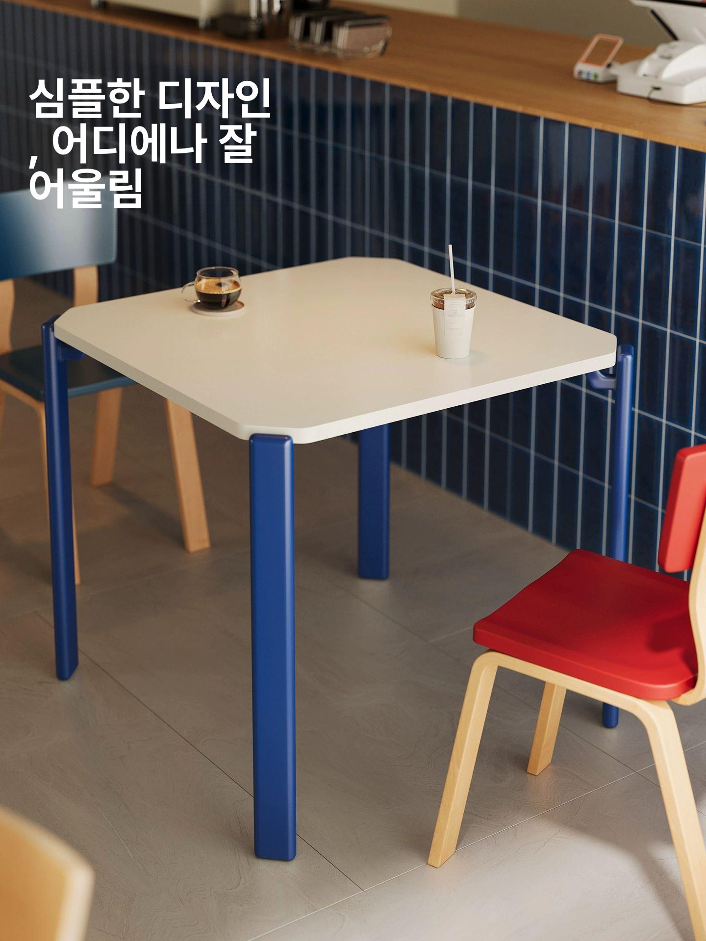 원목 소형 사각 식탁 카페 다이닝테이블 북유럽 인테리어 홈카페 목재 가구 - 상세 이미지 5