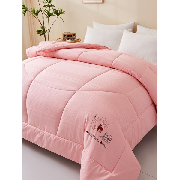 포근한 따뜻한 호텔식 양모 봄가을 이불 사계절 컴포트 핑크 제이드 150 x 200cm 1.8kg - 상세 이미지 3