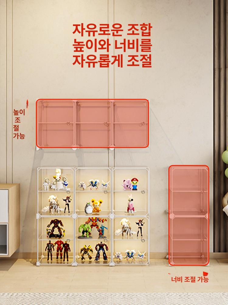 피규어 수납장 아크릴 투명 진열대 수집품 보관함 책장 모형 전시대 선반 - 상세 이미지 5