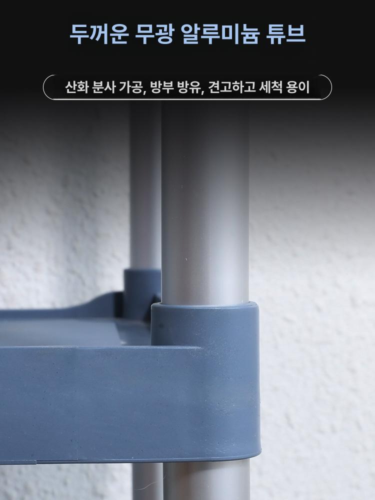 주방 서빙카트 골드 이동식 호텔 골드프레임 운반 트레이 카트 철제 선반 웨건 북유럽 우드 - 상세 이미지 3