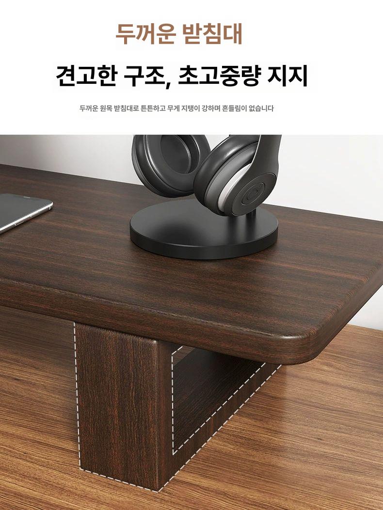 와이드 긴모니터받침대 2단 수납 가정용 스탠드 모니터선반 거치대 서랍형 아크릴 - 상세 이미지 4