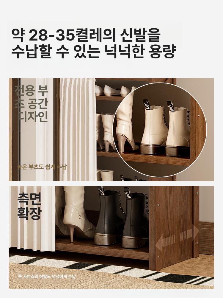 신발수납장 접이식신발장 대나무 현관 원룸 신발장 폴딩 정리함 수납장 접이식 좁은 선반 - 상세 이미지 4