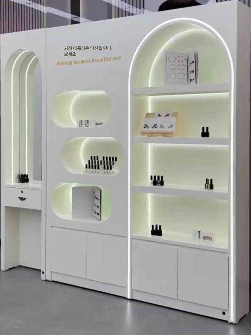 화장품 진열대 네일 매니큐어 향수 수납장 뷰티 선반 조명 수납 정리 서랍 - 상세 이미지 2
