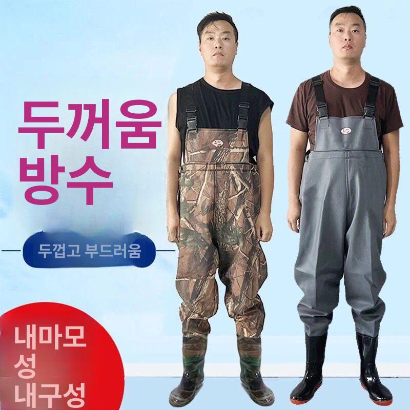 방수 작업복 어업용 수산시장 레인웨어 밭일 성인 농업용 양식장 수산용 멜빵바지 - 상세 이미지 4