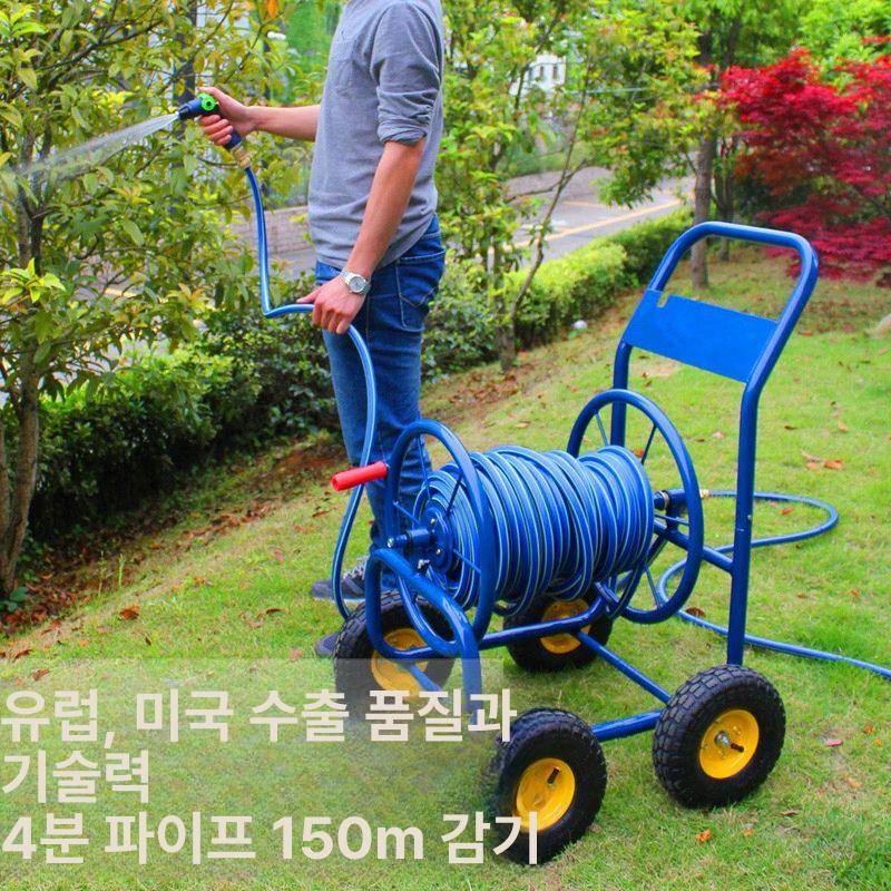 정리대 호스릴 세차 릴호스 권취기 카트 거치대 농업용 호수 고압 물청소 벽걸이형 물호스릴 - 상세 이미지 5