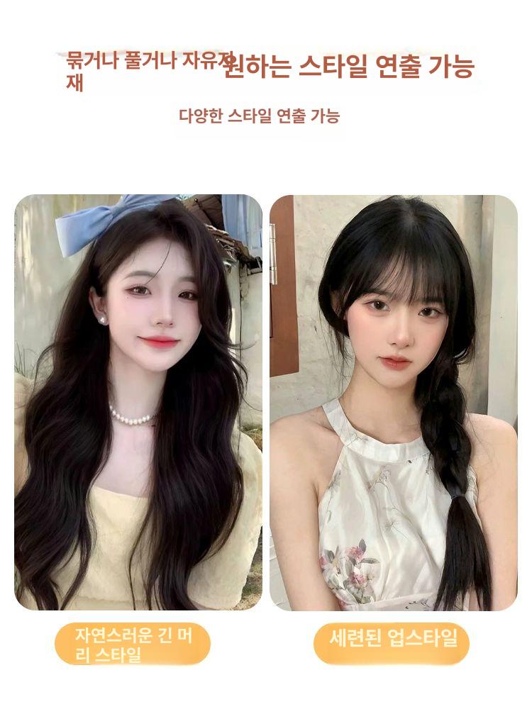 부분가발 웨이브 볼륨 헤어피스 긴머리 연출용 인모 내추럴 컬러 스타일링 커버력 - 상세 이미지 5
