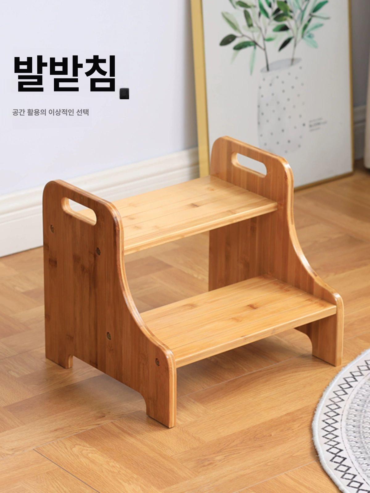 원목 발받침대 디딤대 키높이 스텝박스 우드스탠드 사무실 책상용 높이조절 - 상세 이미지 3