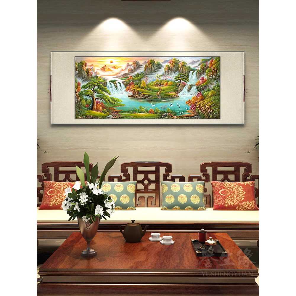 공예 풍경화 DIY 60x158cm 대형 산수 유럽 예쁜 해바라기 사과 공작 비즈보석십자수 - 상세 이미지 3
