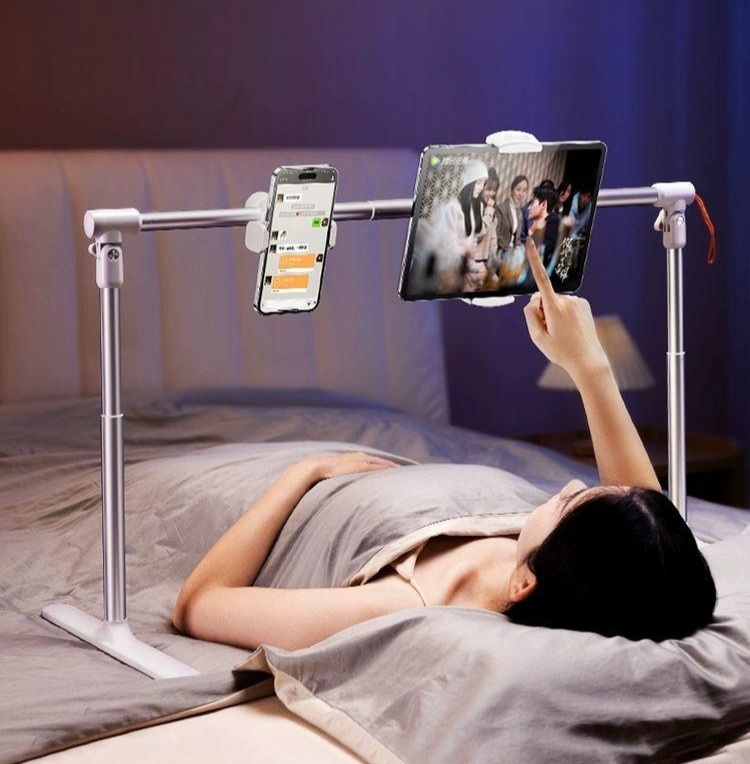 누워서 사용하는 침대 태블릿 핸드폰 거치대 책상 멀티 스탠드 - 상품 이미지
