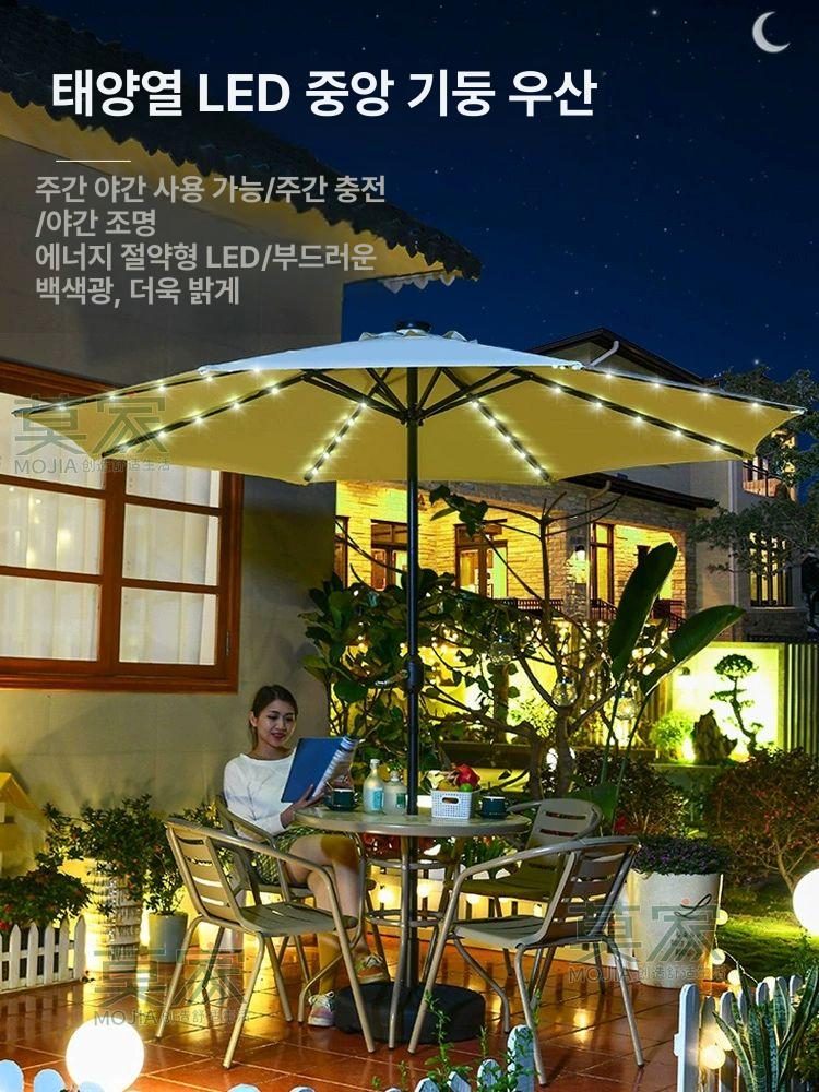 카페테이블 파라솔테이블 원형테이블 가든 피크닉 가구 야외테이블 아웃도어 베란다 - 상세 이미지 2