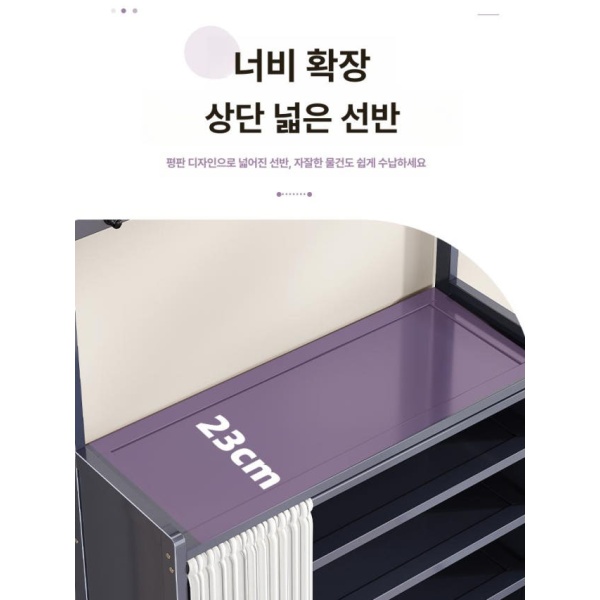 세련된 다기능 거실 스토리지 가정용 칸막이 코너 수납장 50 그레이 - 상세 이미지 3