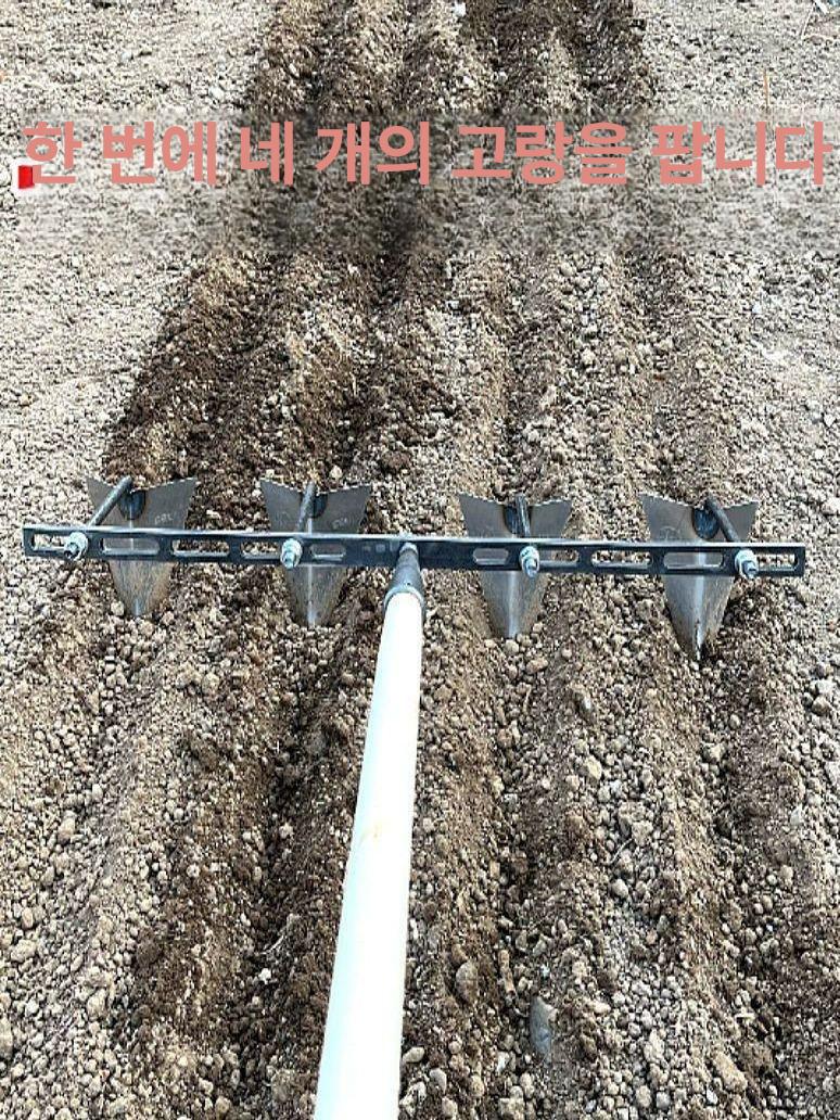 수동 손쟁기 밭갈이 텃밭 원예 농기구 도랑 괭이 경작기 무동력 잡초제거 손잡이 도구 - 상세 이미지 3